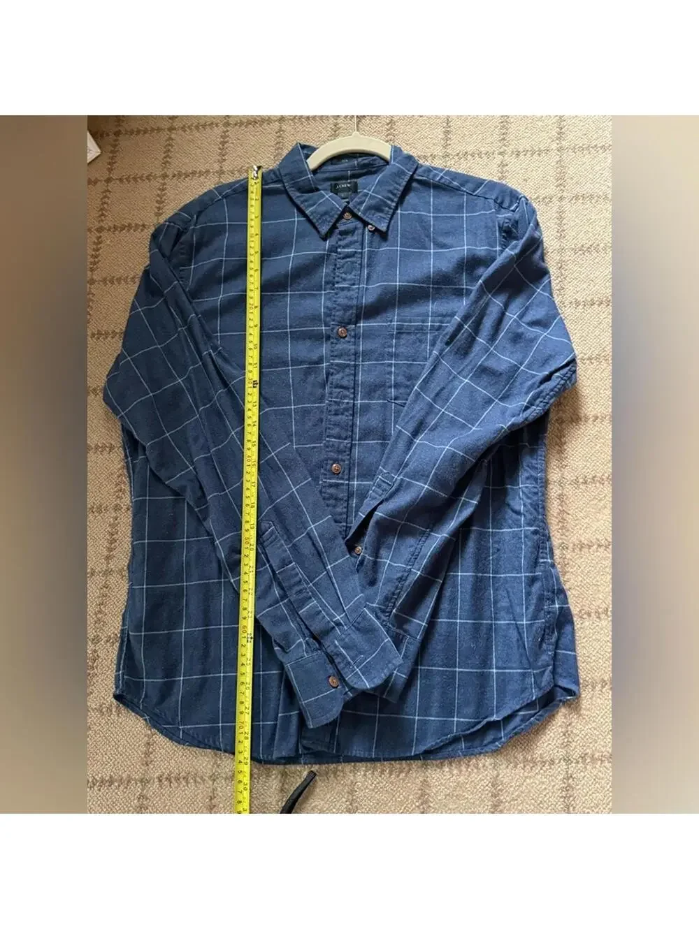 J. Crew SLIM FIT L navy check long sleeve button down shirt L